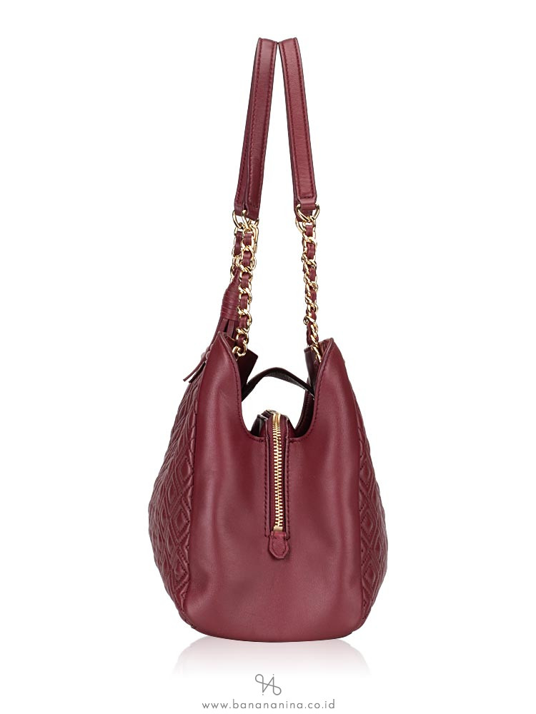 TORY BURCH Fleming Open Shoulder Bag Imperial Garnet