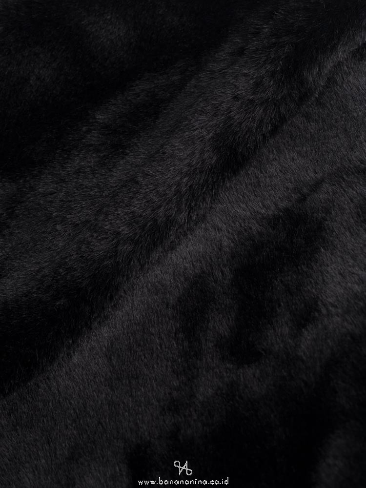 KARL LAGERFELD Paris Faur Fux Infinity Scarf Black