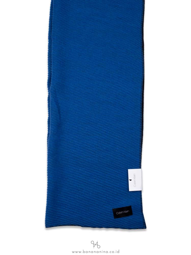 CALVIN KLEIN Pleated Double Faced Blanket Scarf Montana Sky