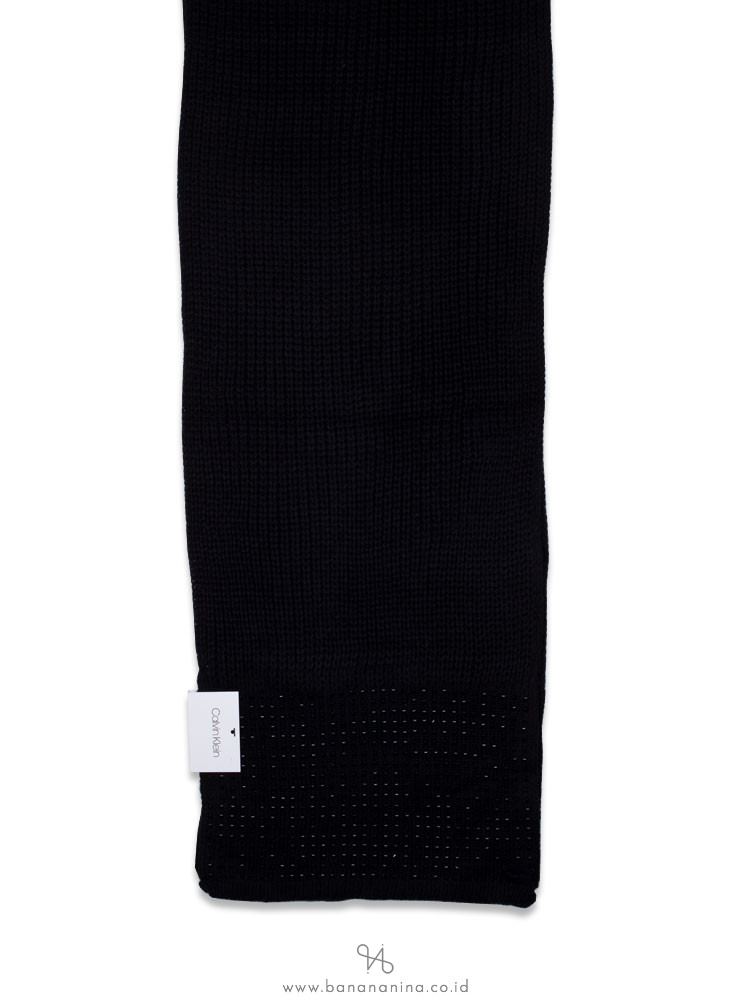 CALVIN KLEIN Studded Knit Scarf Black