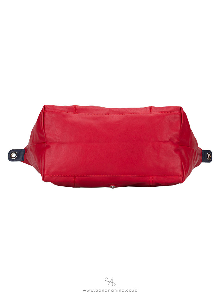 LONGCHAMP Le Pliage Cuir Badges Medium SH Red Navy