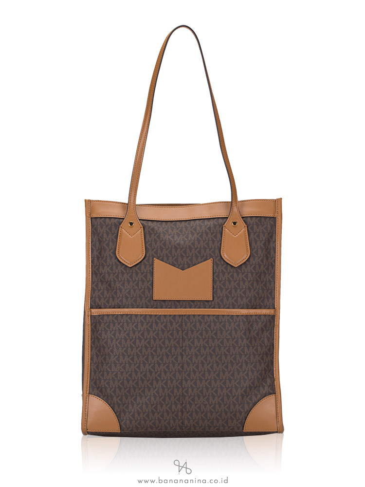 MICHAEL KORS Signature Bay Large Tote Brown Acorn