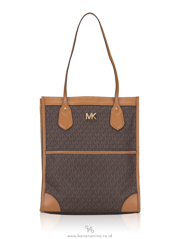 MICHAEL KORS Signature Bay Large Tote Brown Acorn