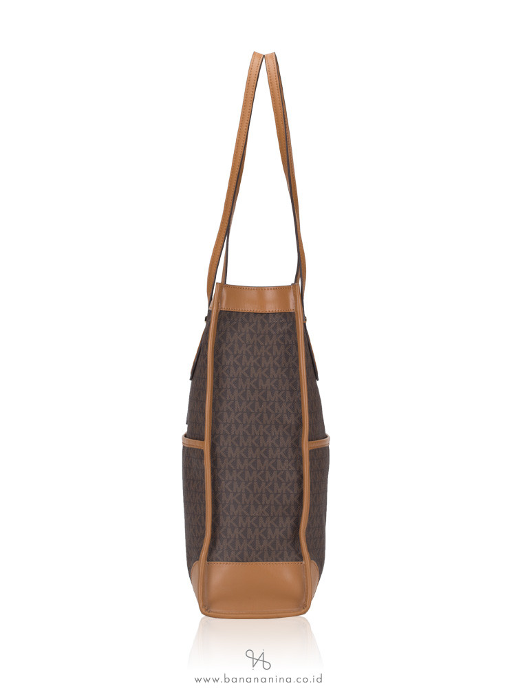 MICHAEL KORS Signature Bay Large Tote Brown Acorn