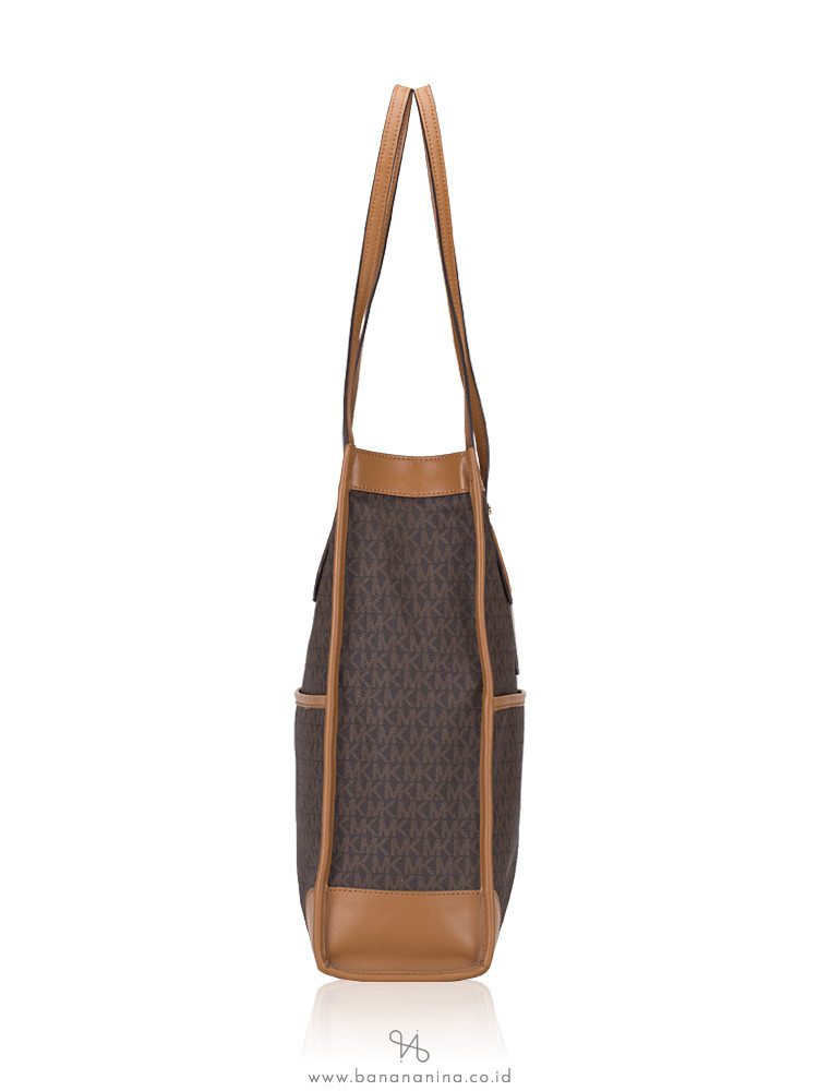 MICHAEL KORS Signature Bay Large Tote Brown Acorn