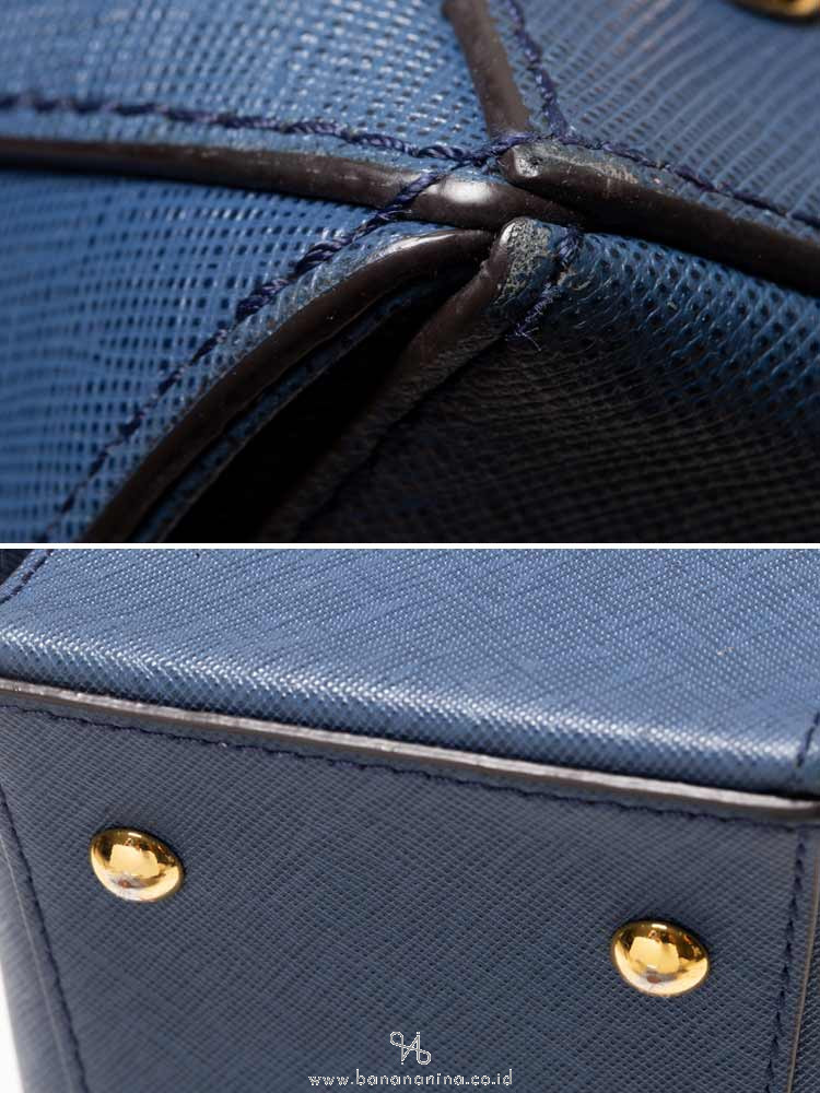 MCM Sophia Leather Bowler Bag Blue
