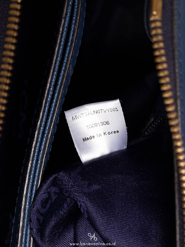 MCM Sophia Leather Bowler Bag Blue