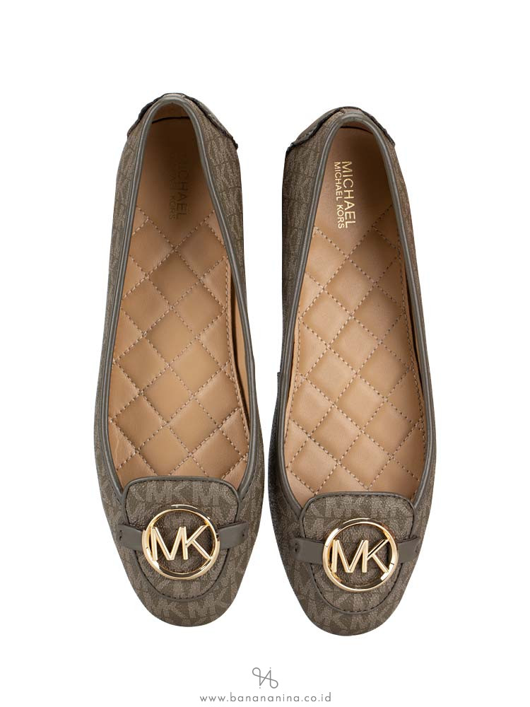 MICHAEL KORS Lillie Signature Flats Olive Sz 8
