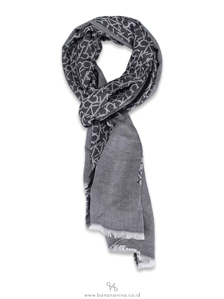 CALVIN KLEIN Signature Fray Trim Scarf