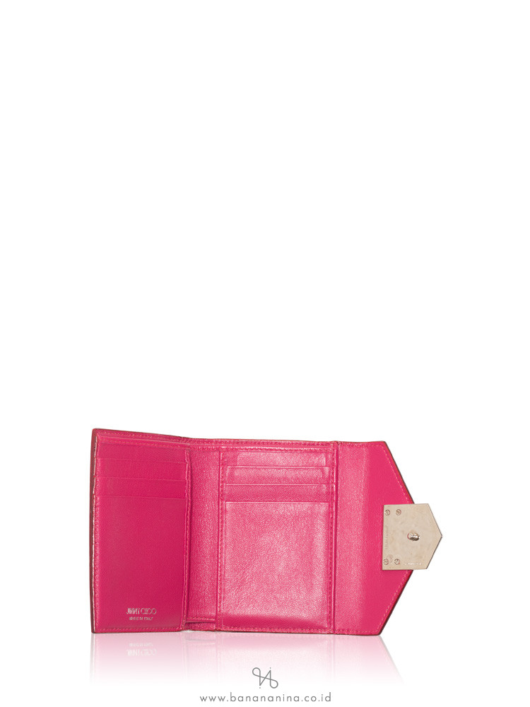 JIMMY CHOO Leonie Leather Wallet Pink
