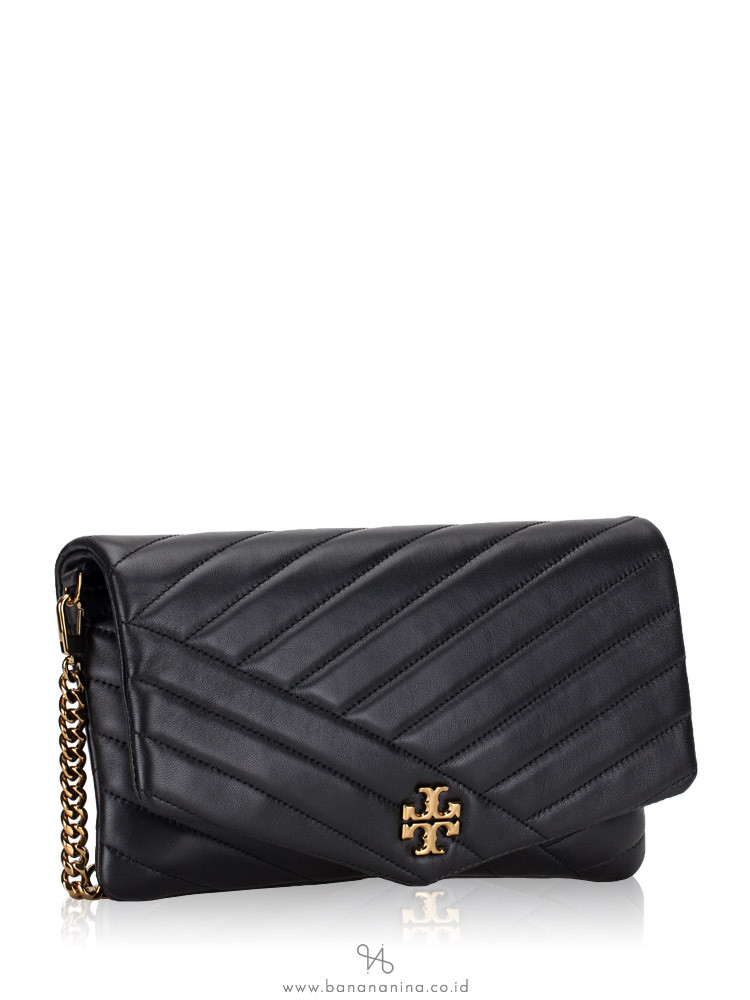 TORY BURCH Kira Chevron Clutch Black
