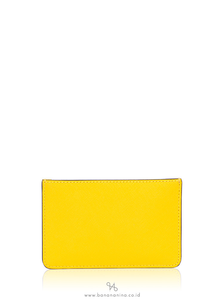TORY BURCH Robinson Top Zip Card Case Lemon Drop
