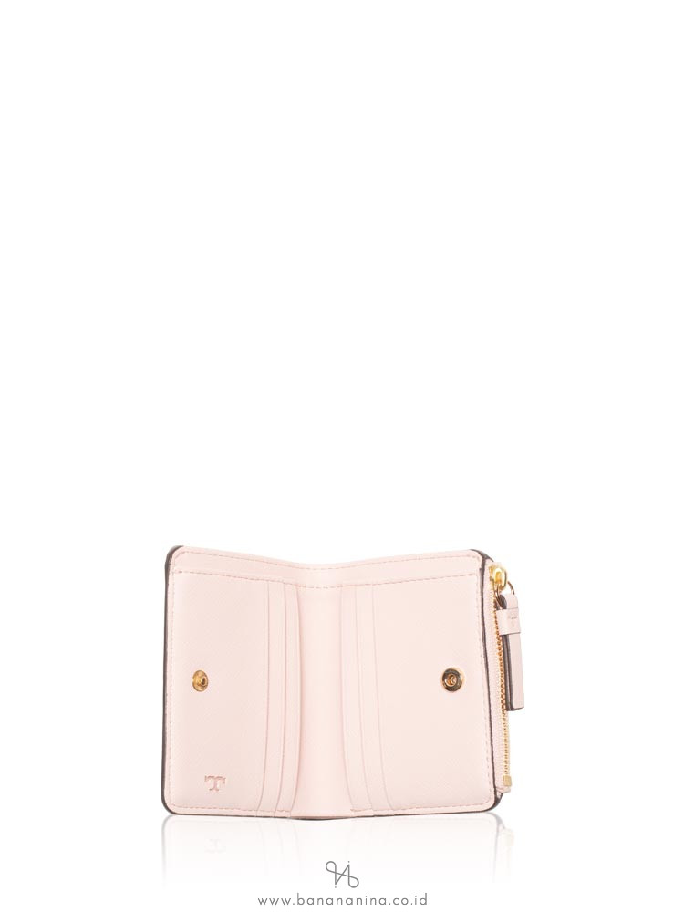 TORY BURCH Robinson Mini Wallet Shell Pink