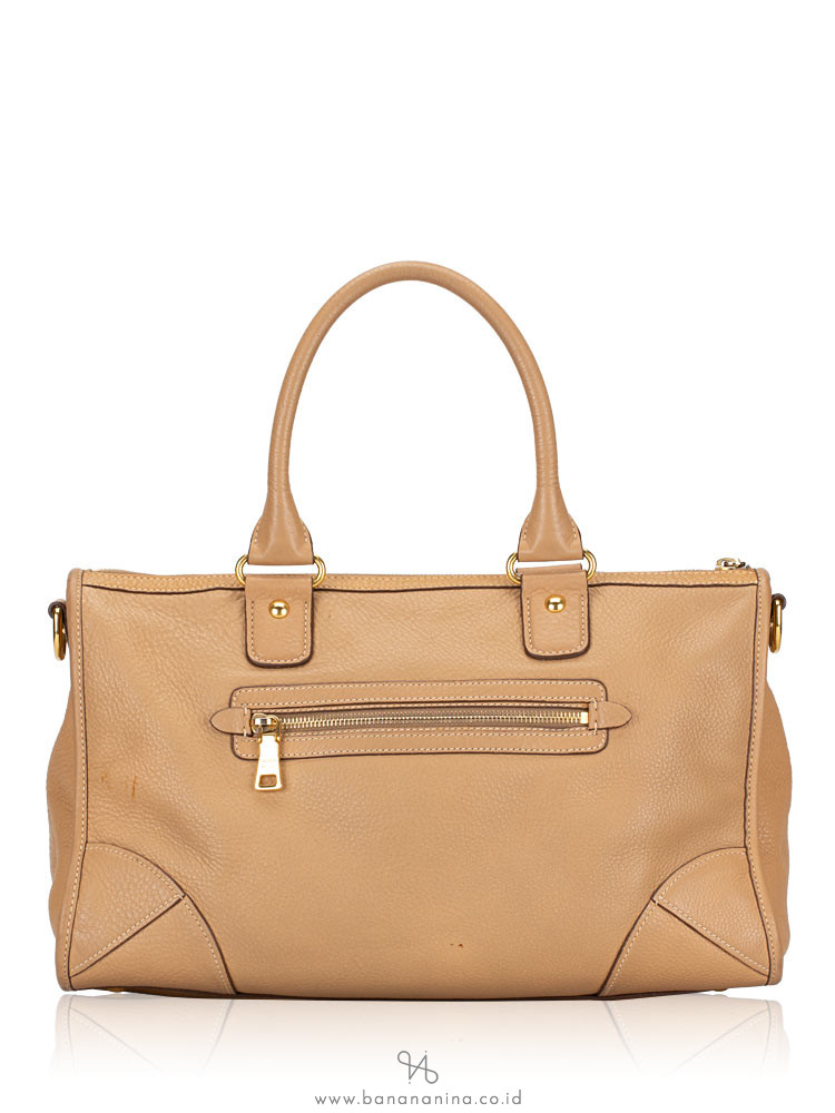 PRADA BL0805 Vitello Daino Bauletto Pomice