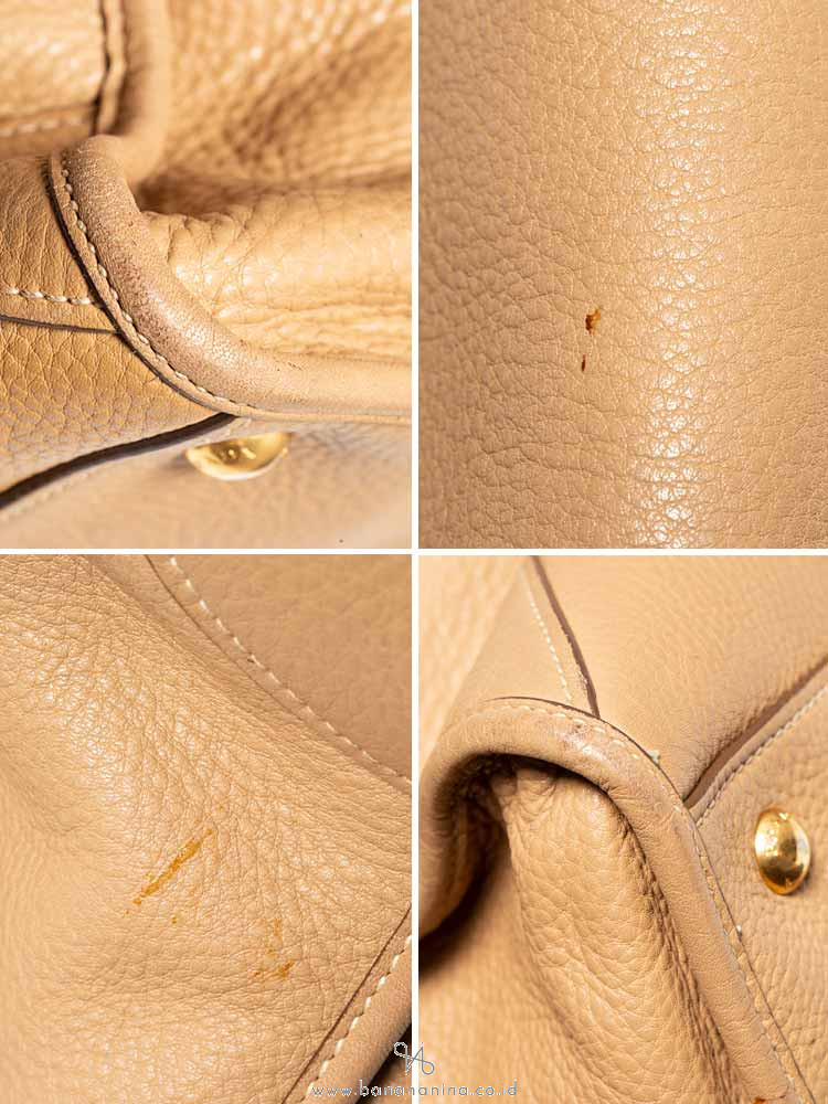 PRADA BL0805 Vitello Daino Bauletto Pomice