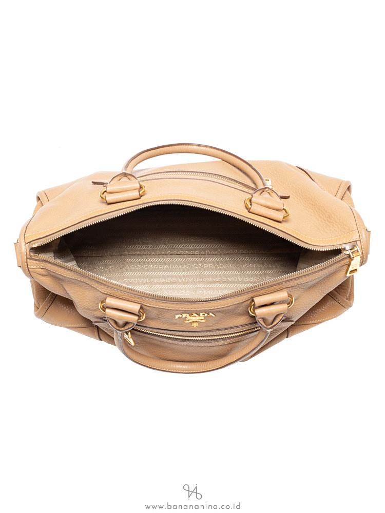 PRADA BL0805 Vitello Daino Bauletto Pomice