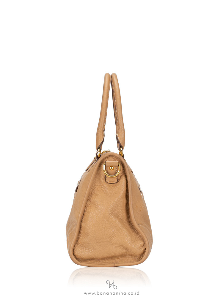 PRADA BL0805 Vitello Daino Bauletto Pomice