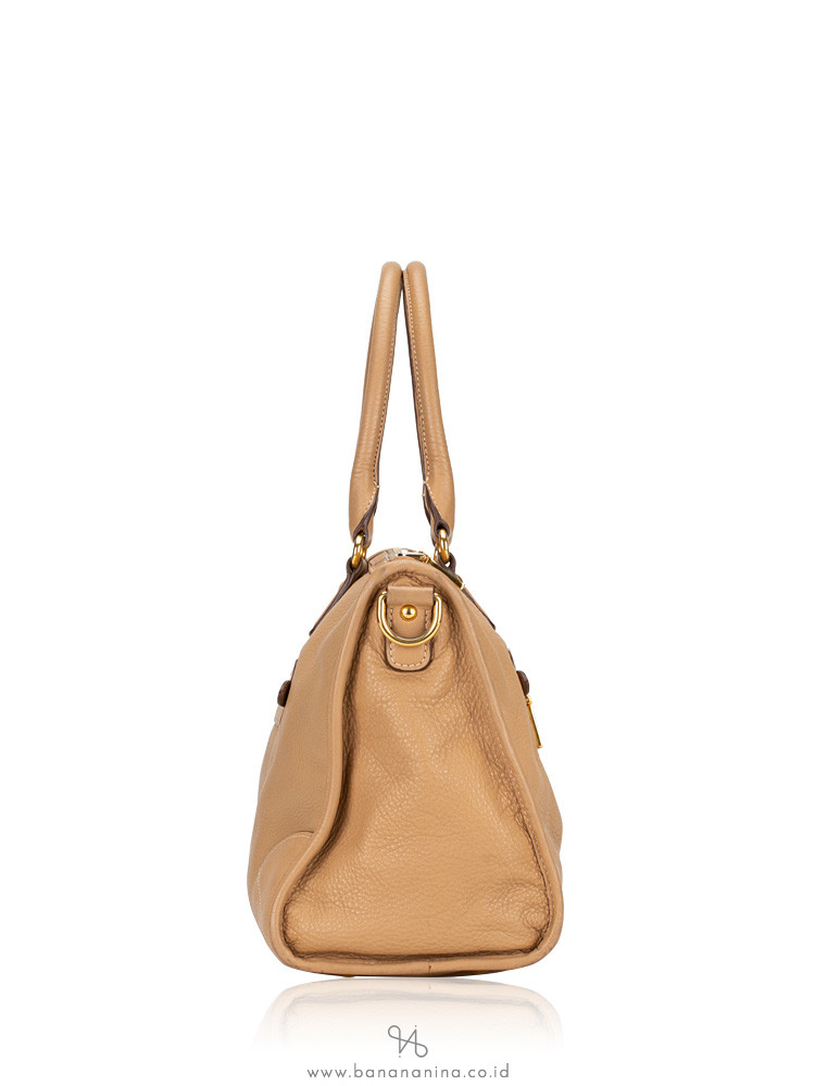 PRADA BL0805 Vitello Daino Bauletto Pomice