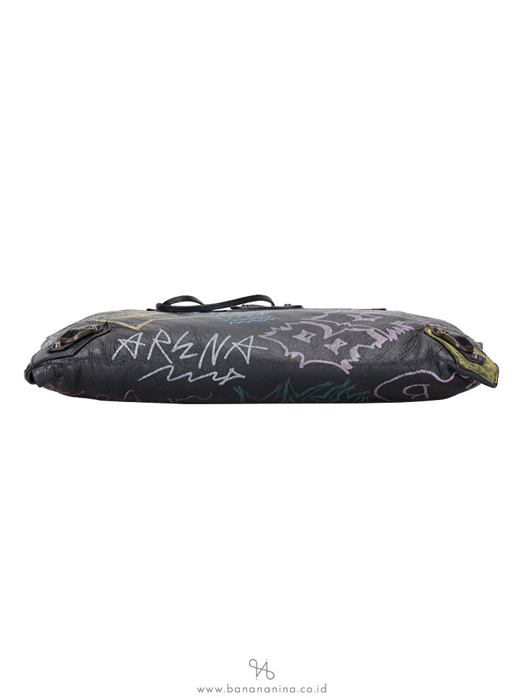 BALENCIAGA Classic Graffiti Small Pouch Noir
