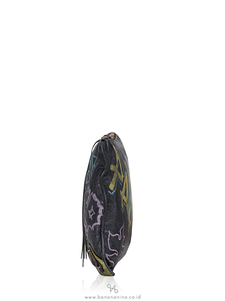 BALENCIAGA Classic Graffiti Small Pouch Noir
