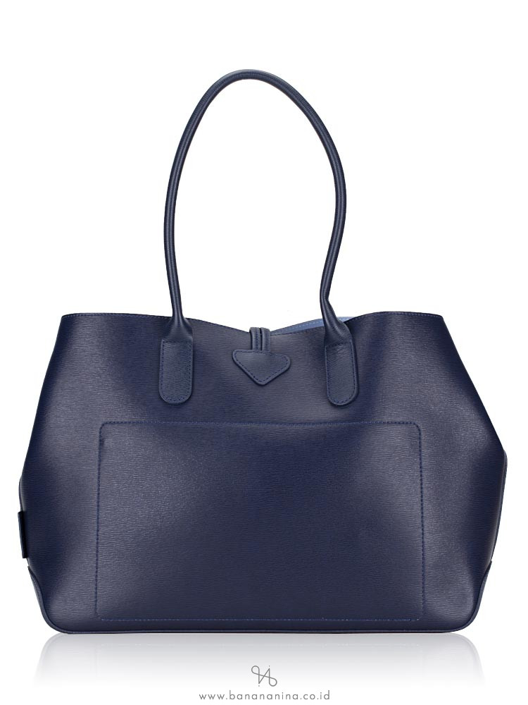 LONGCHAMP Roseau Leather Tote Marine Sky Blue