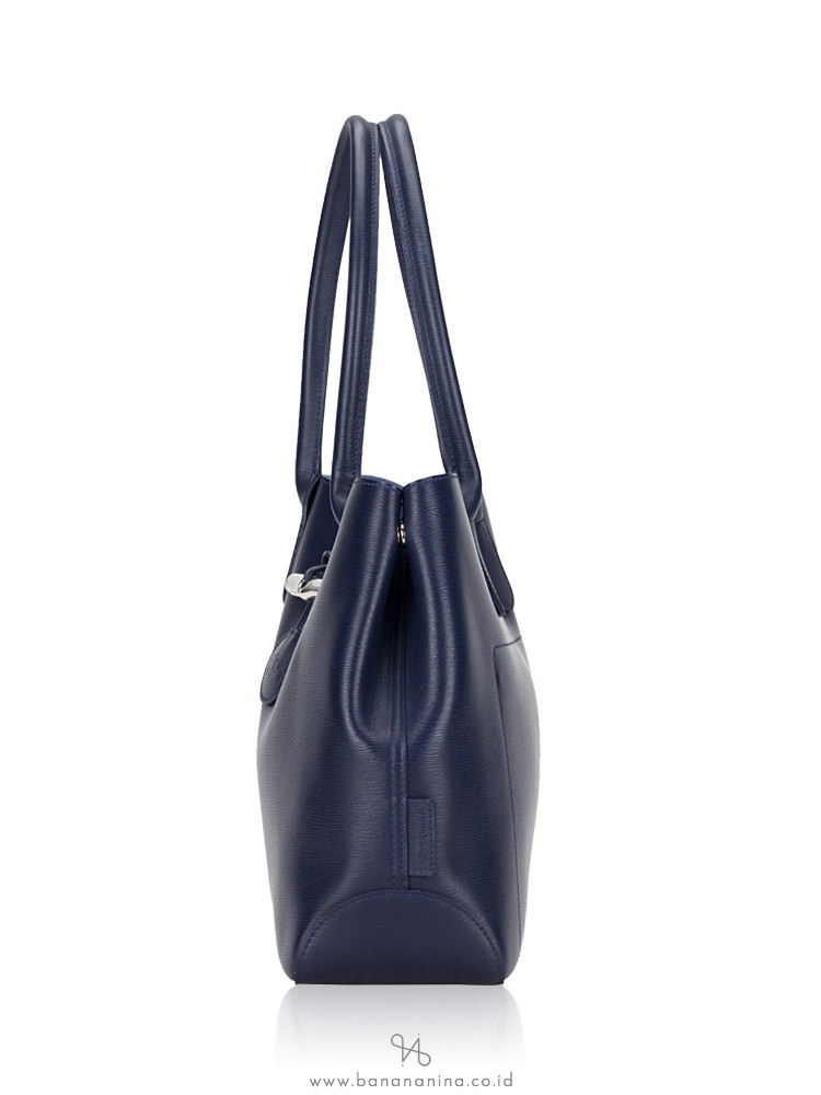 LONGCHAMP Roseau Leather Tote Marine Sky Blue