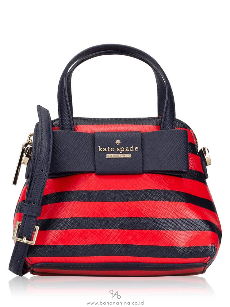 KATE SPADE Julia Street Stripe Mini Maise French Navy Red