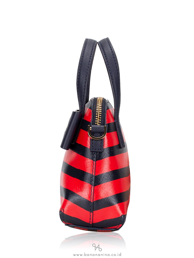KATE SPADE Julia Street Stripe Mini Maise French Navy Red