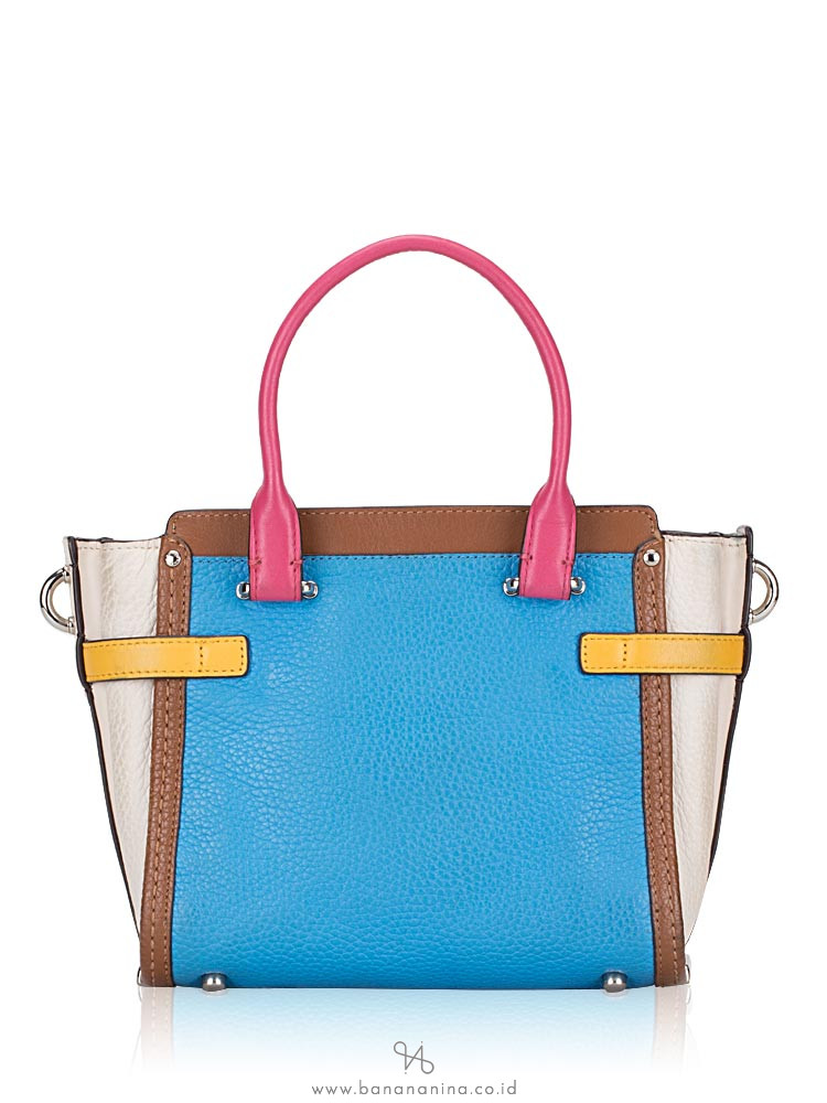 COACH 37694 Swagger 21 Colorblock Leather Azure Multi