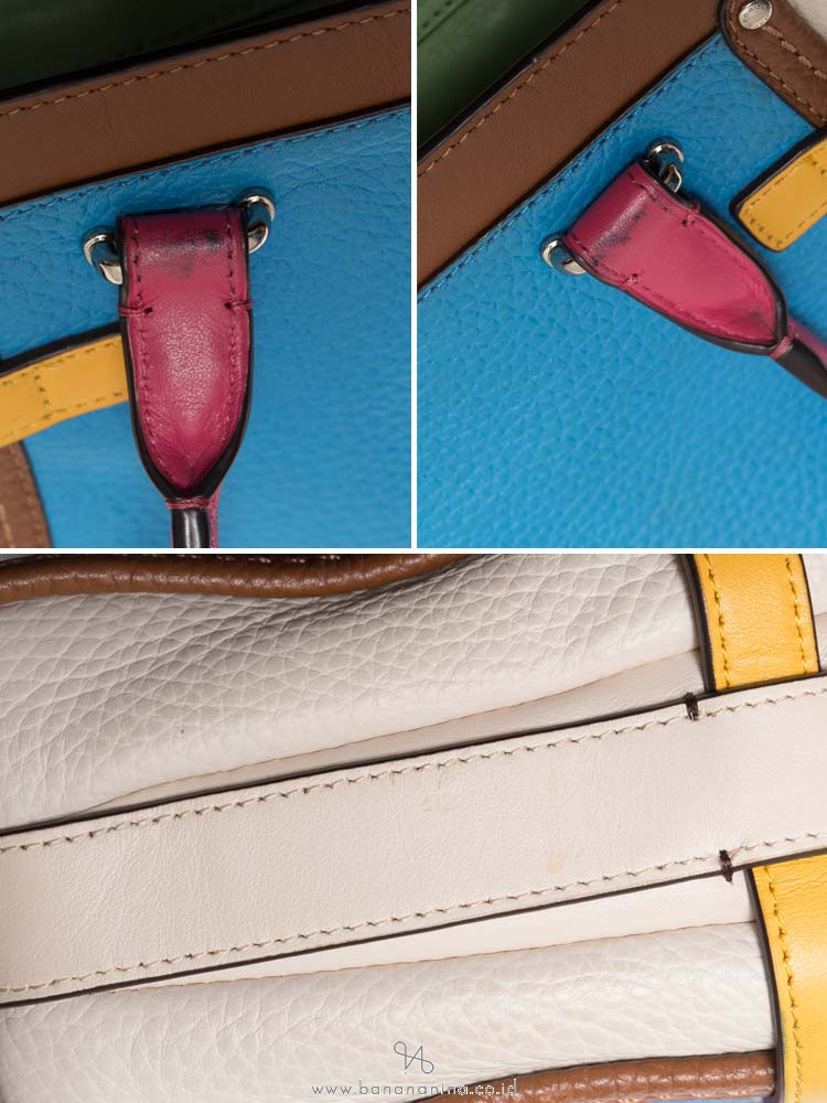 COACH 37694 Swagger 21 Colorblock Leather Azure Multi