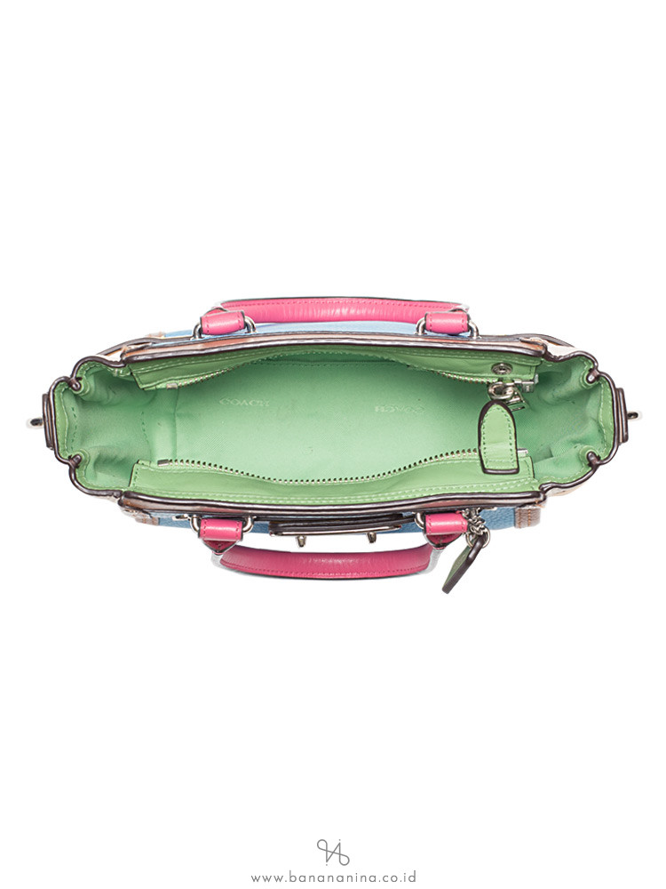 COACH 37694 Swagger 21 Colorblock Leather Azure Multi