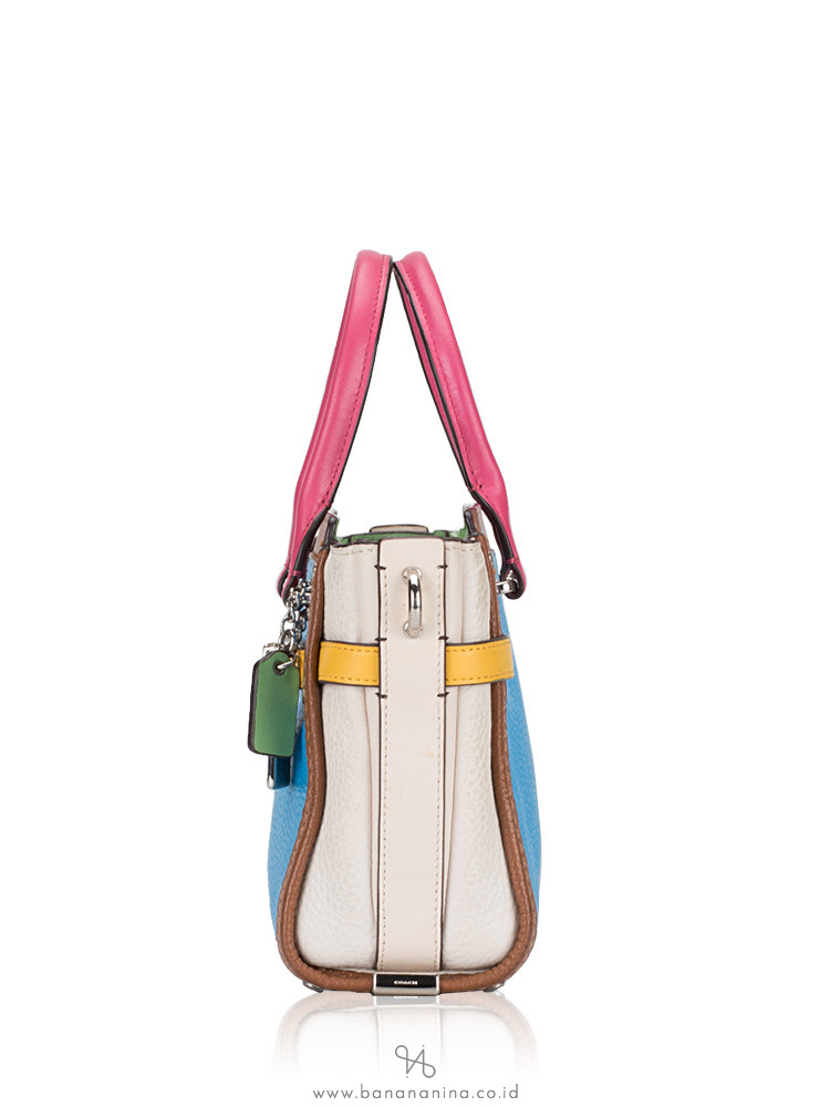 COACH 37694 Swagger 21 Colorblock Leather Azure Multi