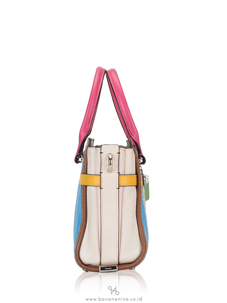 COACH 37694 Swagger 21 Colorblock Leather Azure Multi