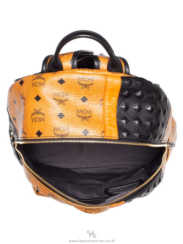 MCM Visetos Munich Lion Backpack Cognac