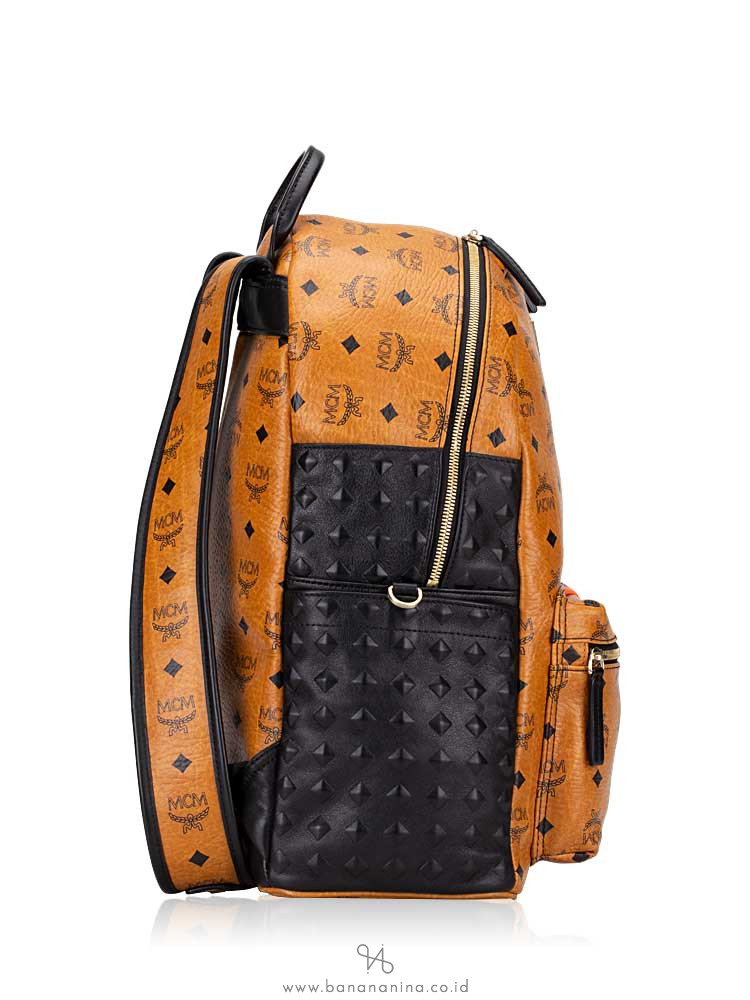 MCM Visetos Munich Lion Backpack Cognac