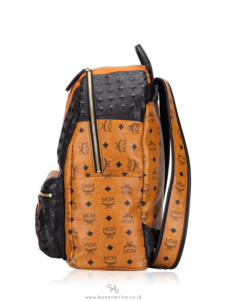 MCM Visetos Munich Lion Backpack Cognac
