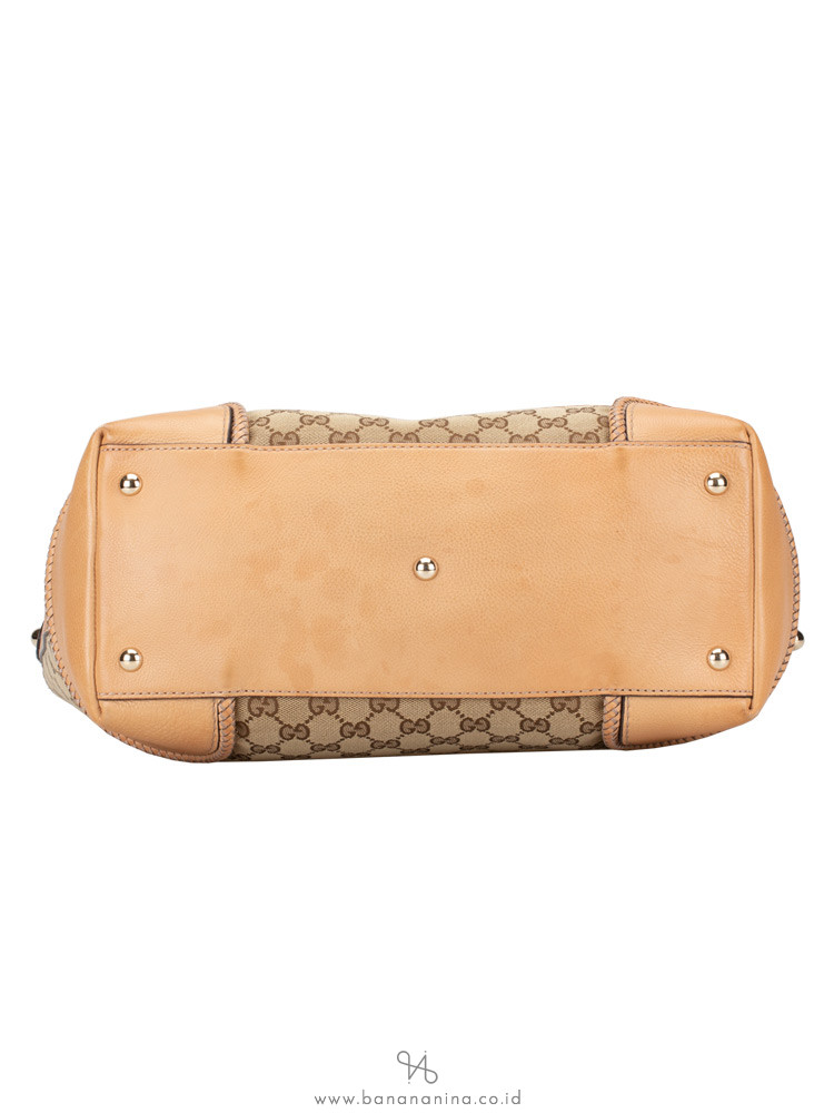 GUCCI GG Canvas Marrakech Tote Beige Brown