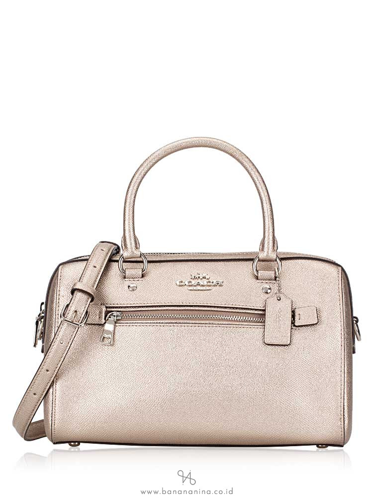 COACH 79954 Metallic Rowan Satchel Platinum