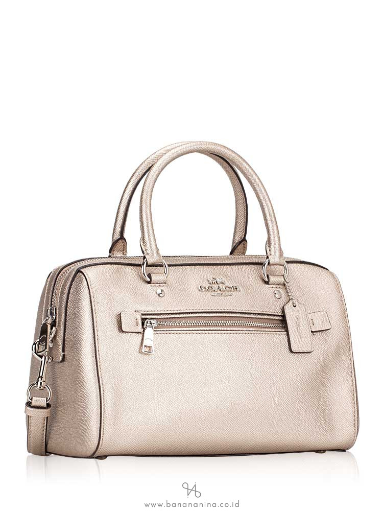 COACH 79954 Metallic Rowan Satchel Platinum