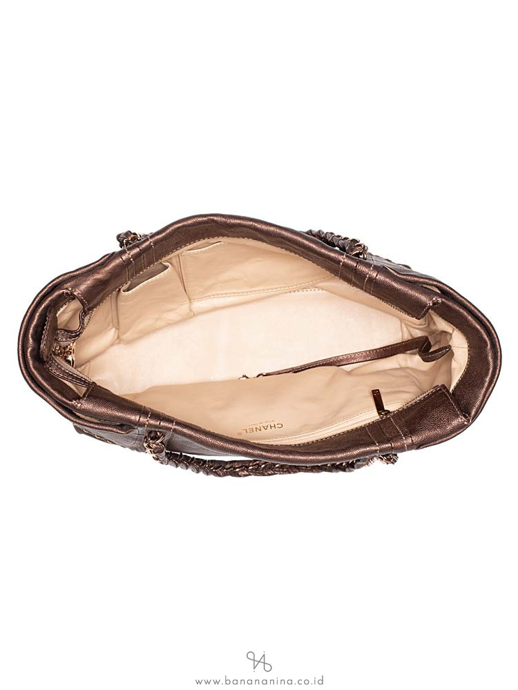 CHANEL Metallic Luxe Ligne Shopper Bronze