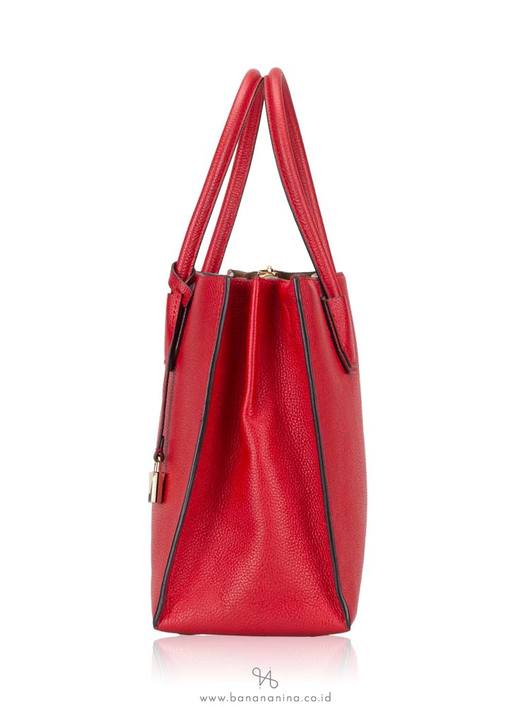 MICHAEL KORS Mercer Leather Large Tote Bright Red