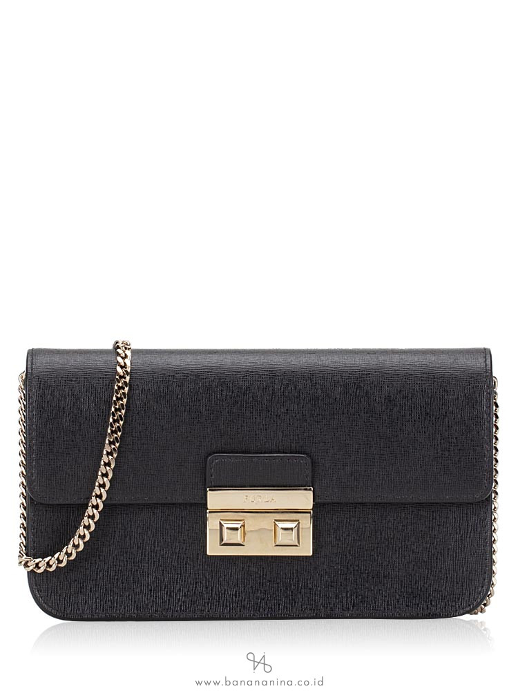 FURLA Bella XL Saffiano Crossbody Black