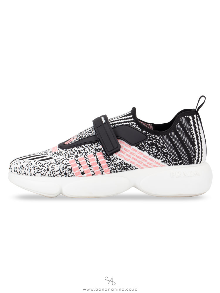 PRADA 1S217L Cloudbust Sneakers Black White Pink Sz 38