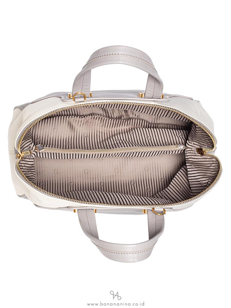 FENDI Large Tri-Color Chameleon Tote Ivory Grey