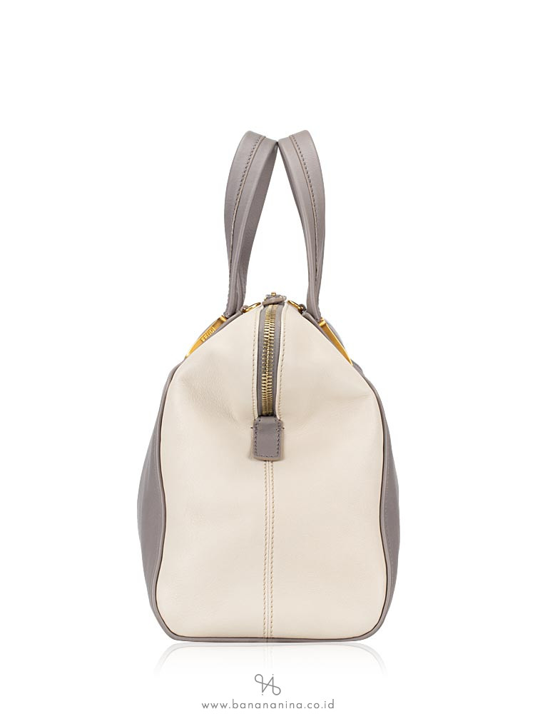 FENDI Large Tri-Color Chameleon Tote Ivory Grey