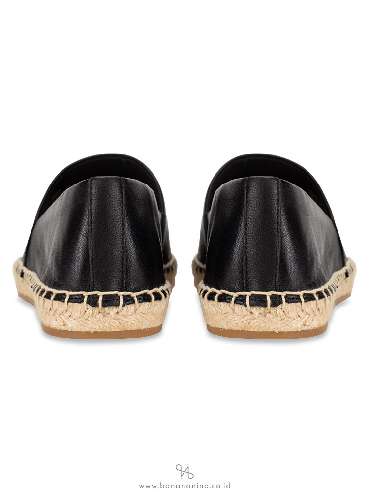 TORY BURCH Colorblock Mixed Leather Espadrille Perfect Black Sz 6.5