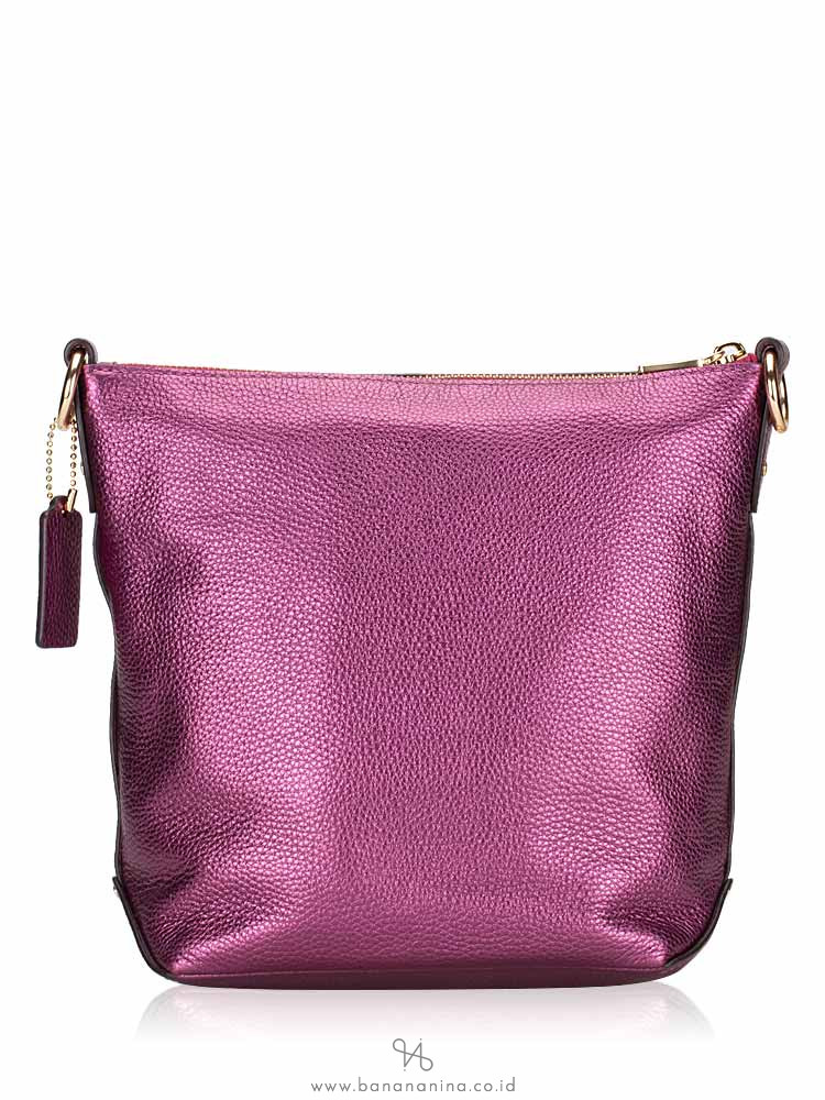 COACH 87691 Leather Mini Abby Duffle Metallic Berry