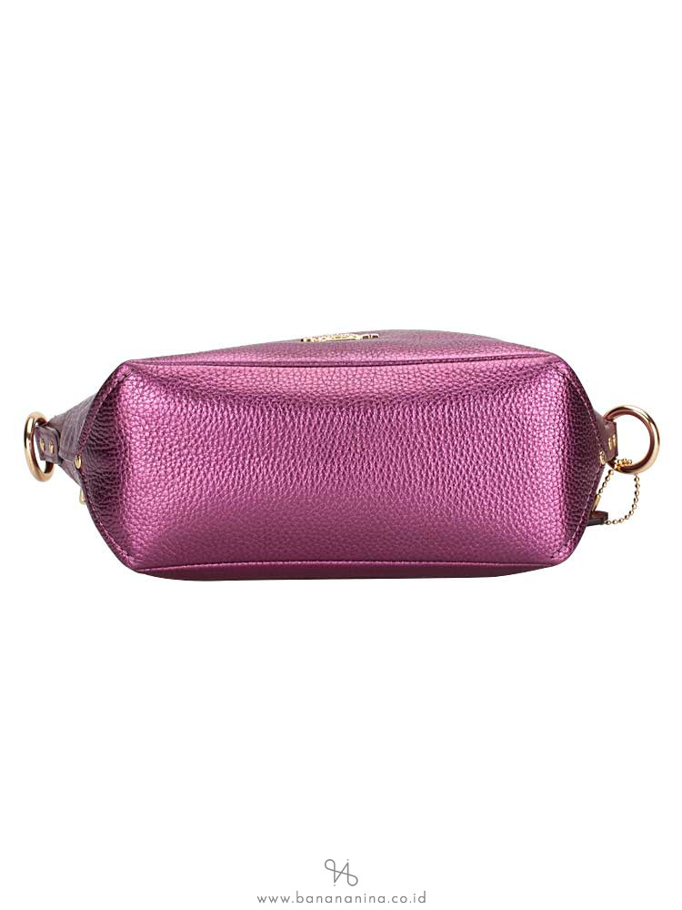 COACH 87691 Leather Mini Abby Duffle Metallic Berry