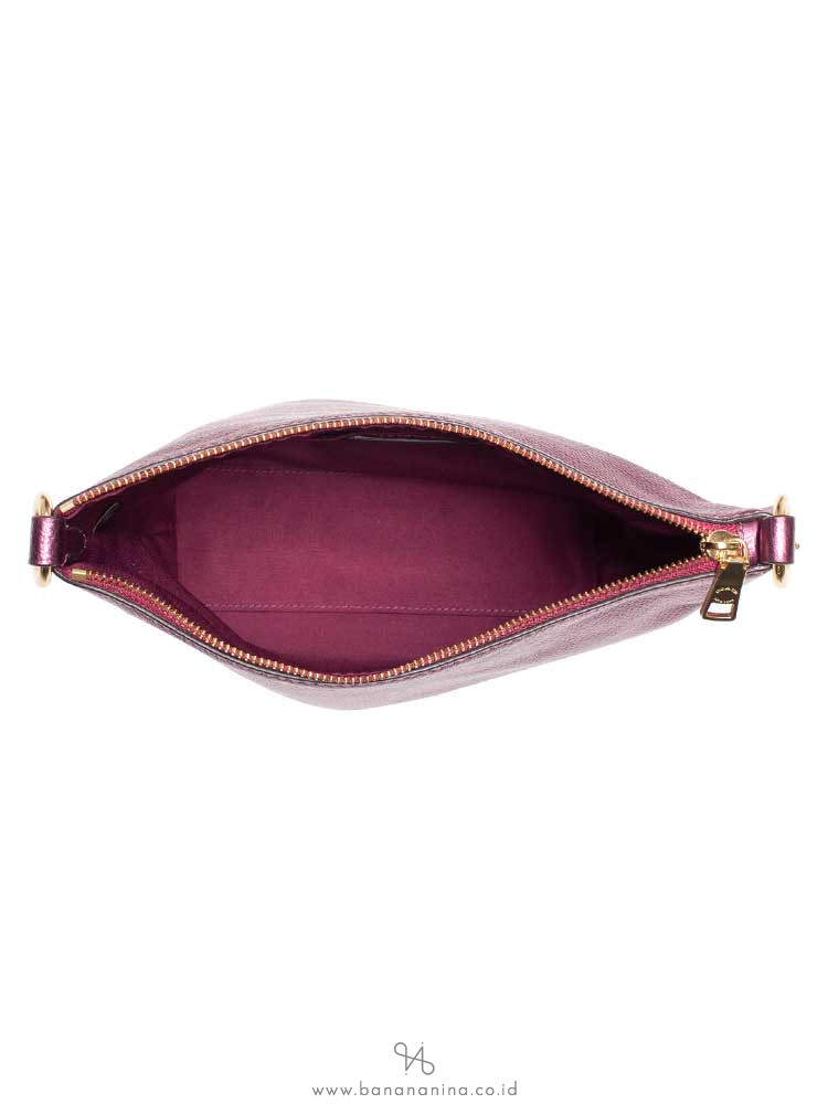 COACH 87691 Leather Mini Abby Duffle Metallic Berry