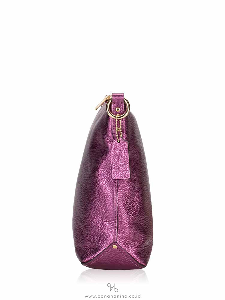 COACH 87691 Leather Mini Abby Duffle Metallic Berry